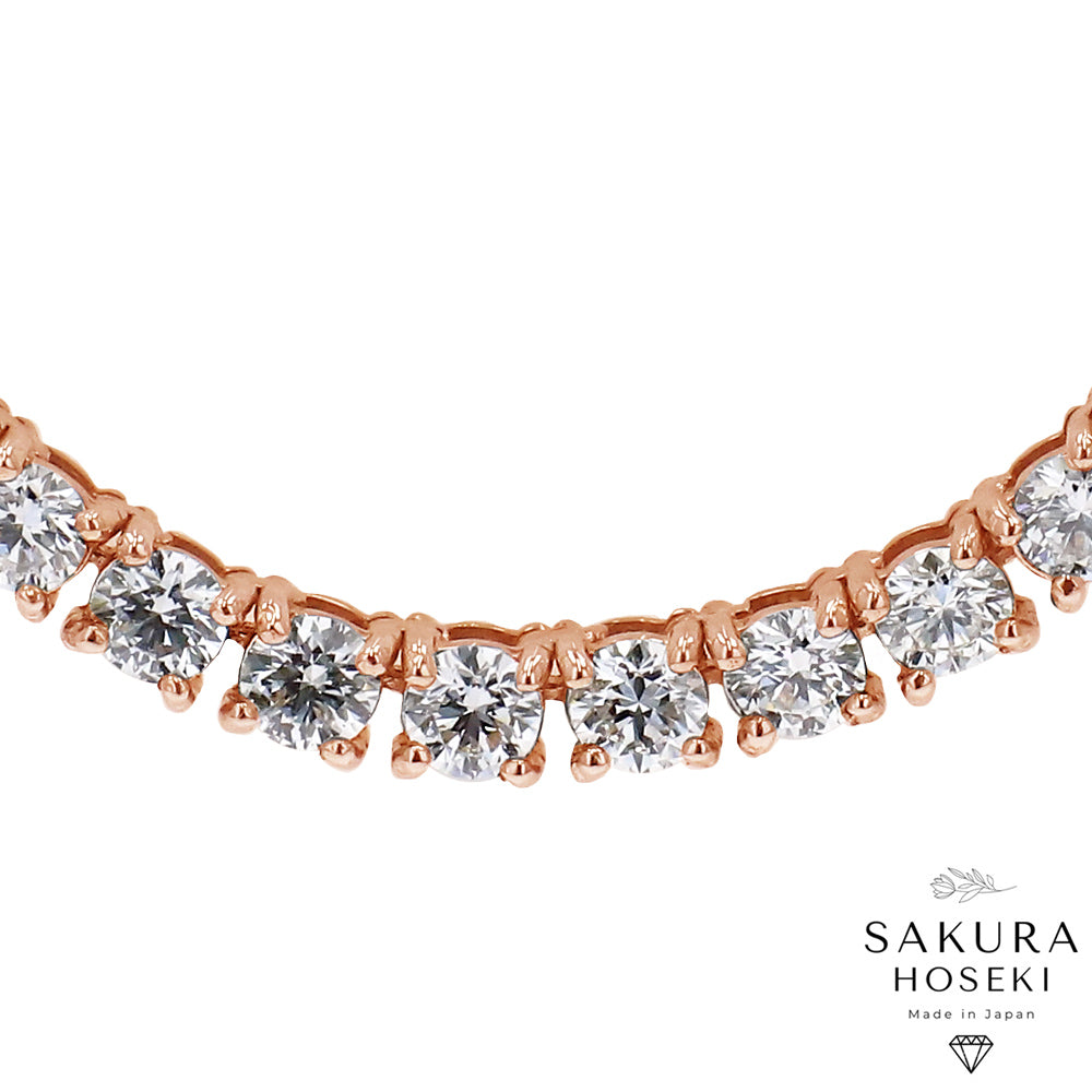 13ct Tennis Necklace Rose Gold