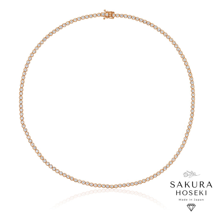 5ct Tennis Necklace Rose Gold