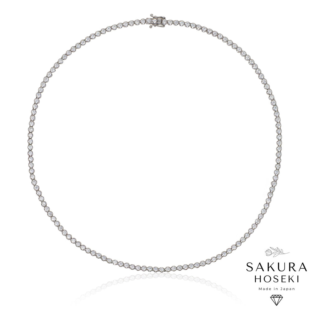 5ct Tennis Necklace White Gold