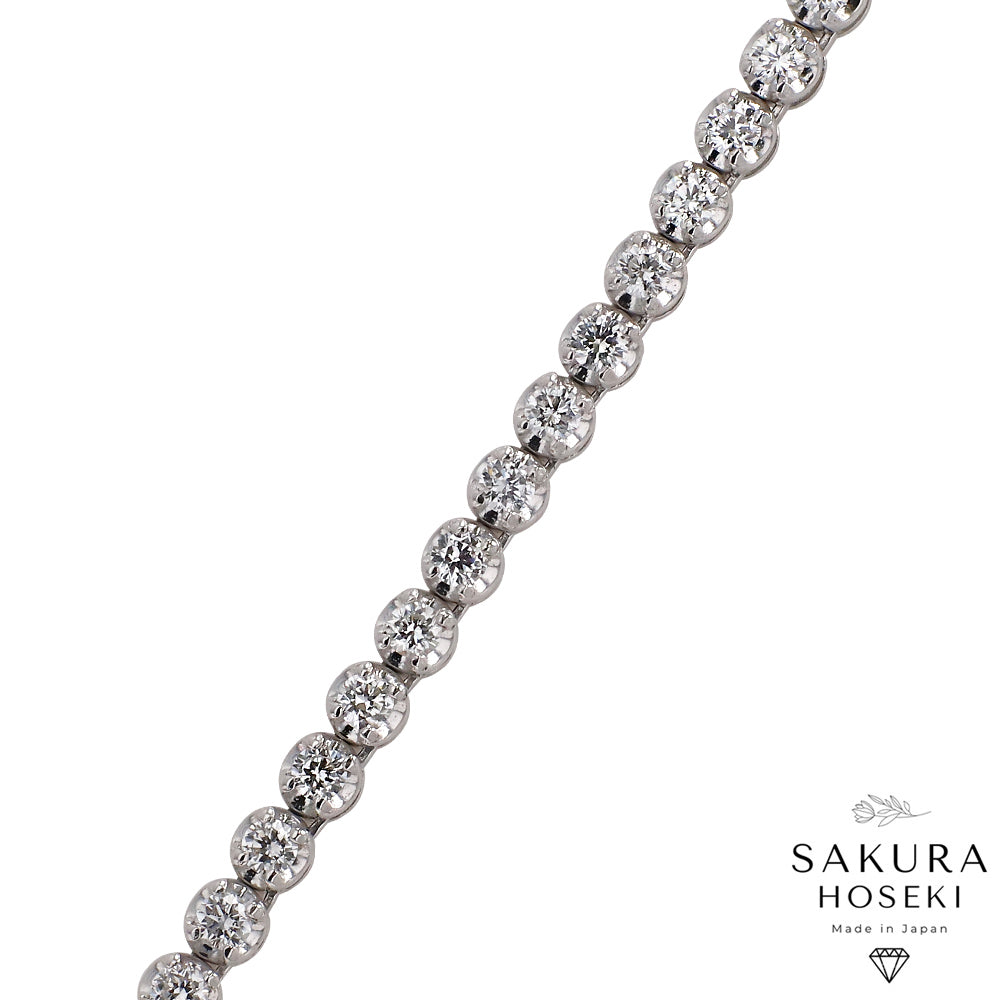 5ct Tennis Necklace White Gold – Sakura Hoseki - Main Image