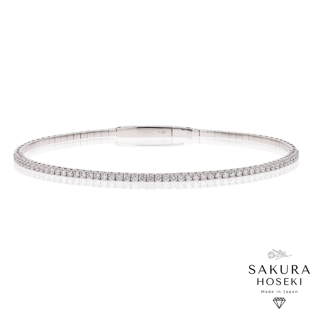 Half Flexible Bangle White Gold