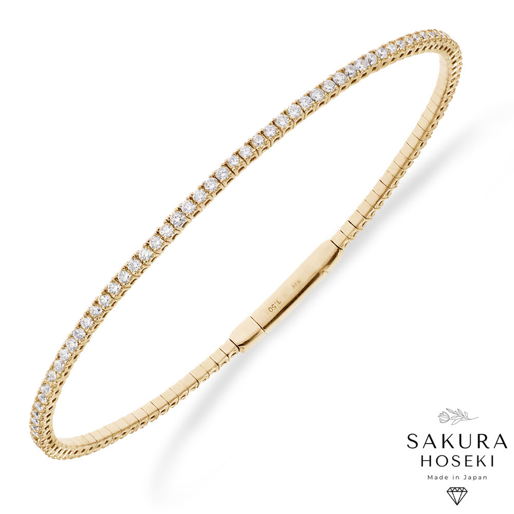 Full Flexible Bangle Yellow Gold – Sakura Hoseki