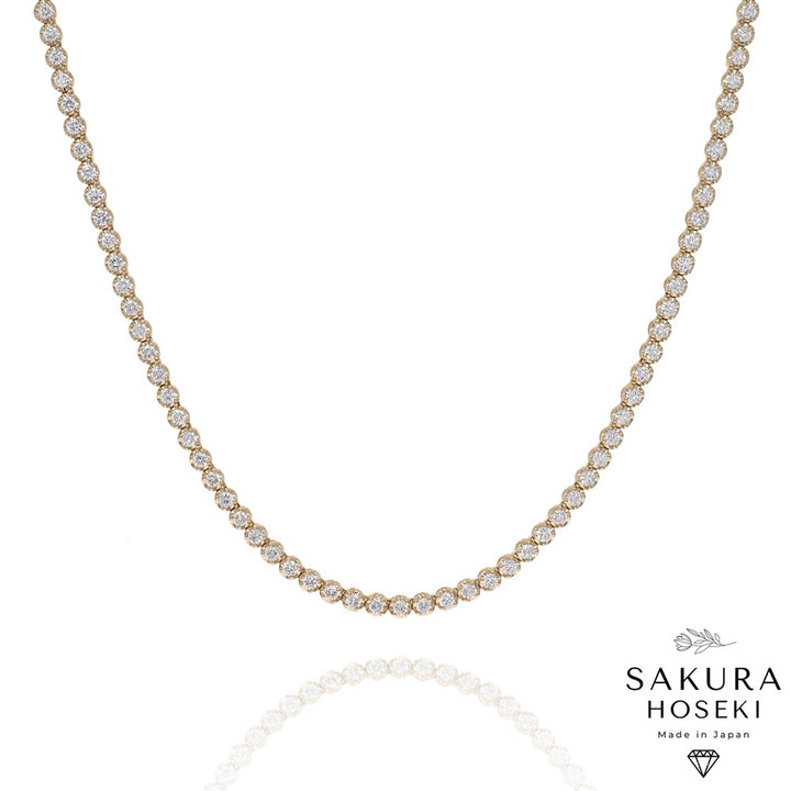 5ct Tennis Necklace Yellow Gold