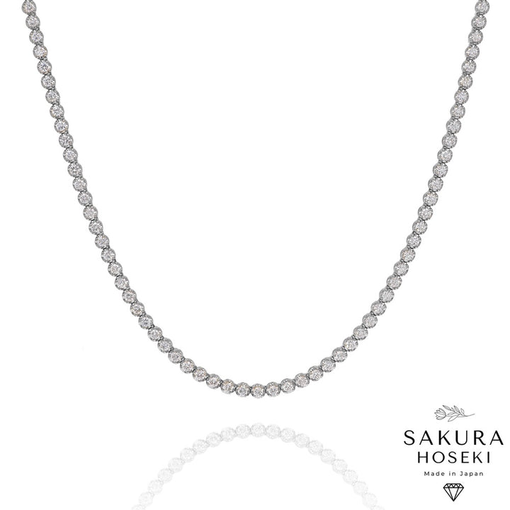 5ct Tennis Necklace White Gold