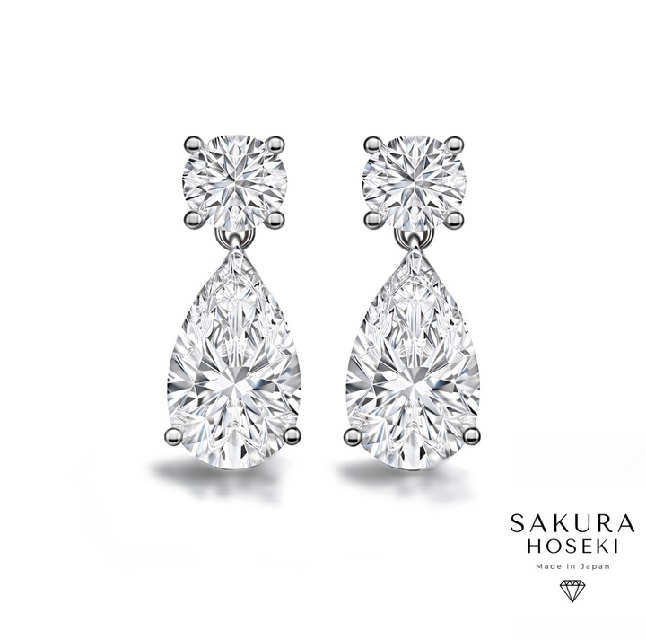 Pear Drop Earrings White Gold