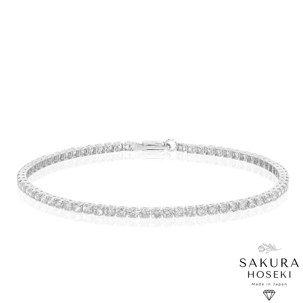 3ct Tennis Bracelet White Gold (Single Lock) – Sakura Hoseki