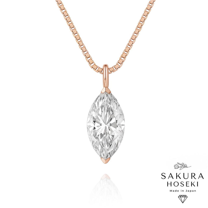 Marquise Solitaire Pendant Rose Gold