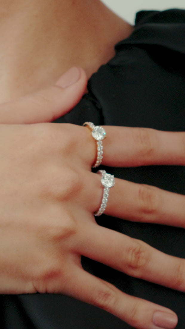 Bridal Engagement Ring White Gold – Sakura Hoseki