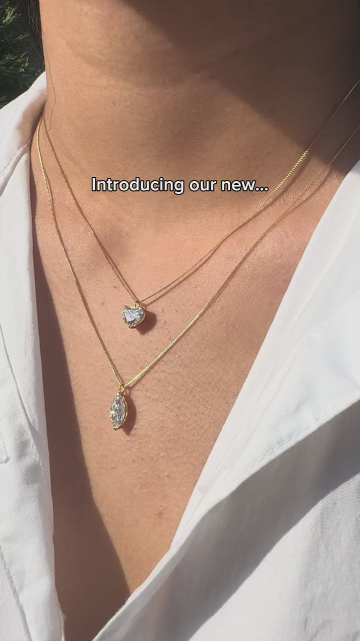 Marquise Solitaire Pendant Rose Gold